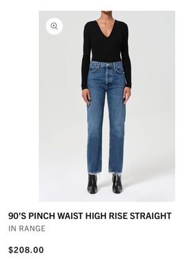 AGOLDE 90'S PINCH WAIST HIGH RISE STRAIGHT size 23 button fly raw hem